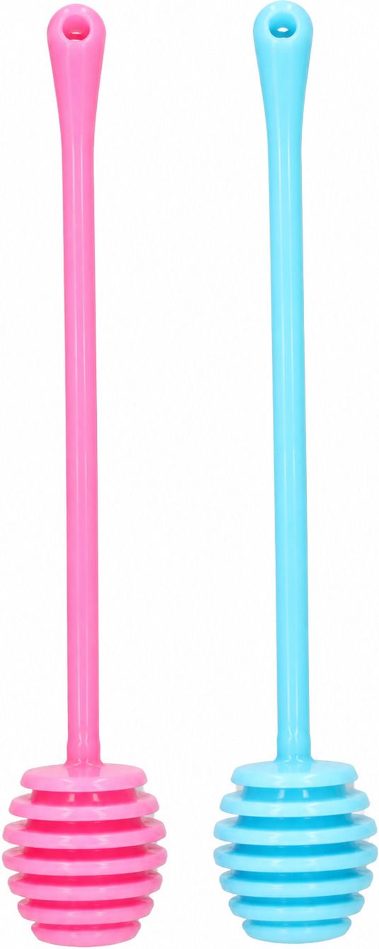2PC Honey Dipper Set Silicone Syrup Dispenser Wand Reusable Coffee Stirrer Kit Plastic Table Spoon Set-image-8