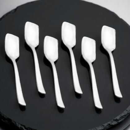 haniza 6 pcs ice cream spoon Stainless Steel Ice-cream Spoon, Cream Spoon, Ice Tea Spoon, Coffee Spoon Set-picture-12