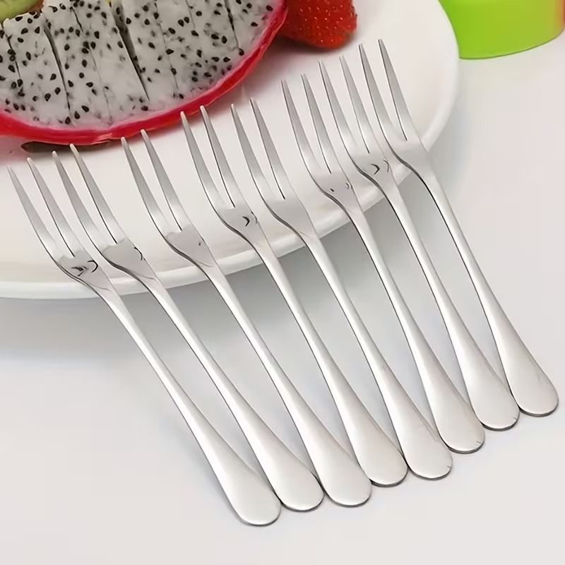 haniza Fruit Fork Set of 8 Stainless Steel Salad Spoon Set-picture-26