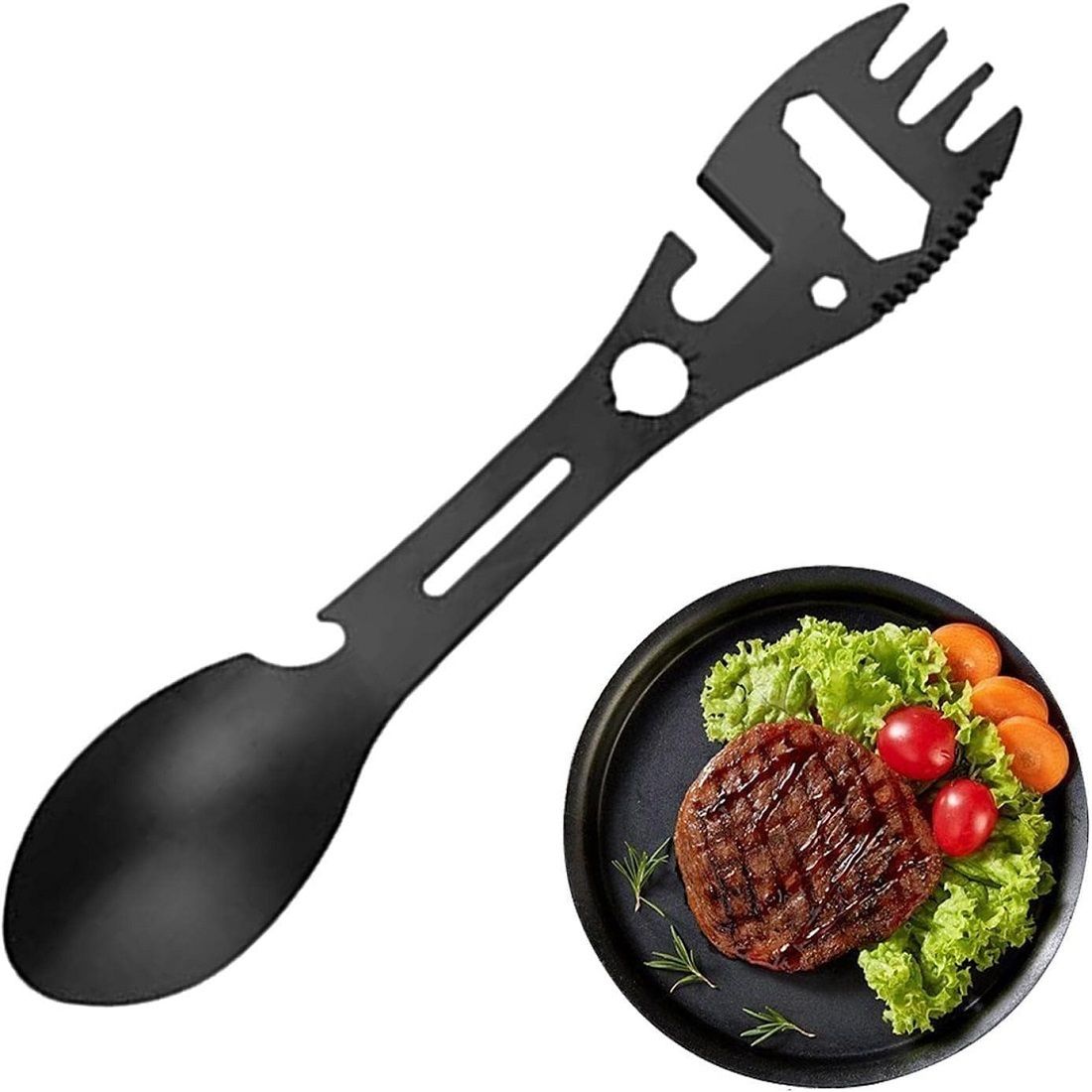 Multifunctional Stainless Steel Spork Spoon Stainless Steel Dessert Spoon, Ice-cream Spoon, Salad Spoon, Table Spoon-image-41