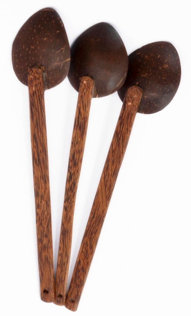thenga Coconut Shell Large Cooking Spoon | Wooden Serving Spoon Set-picture-21