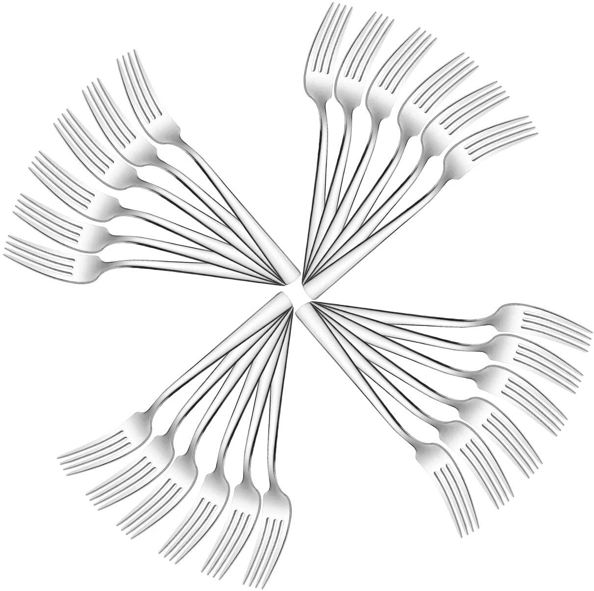 fanqew 24 Dinner fork Disposable Stainless Steel Dessert Spoon Set-picture-21