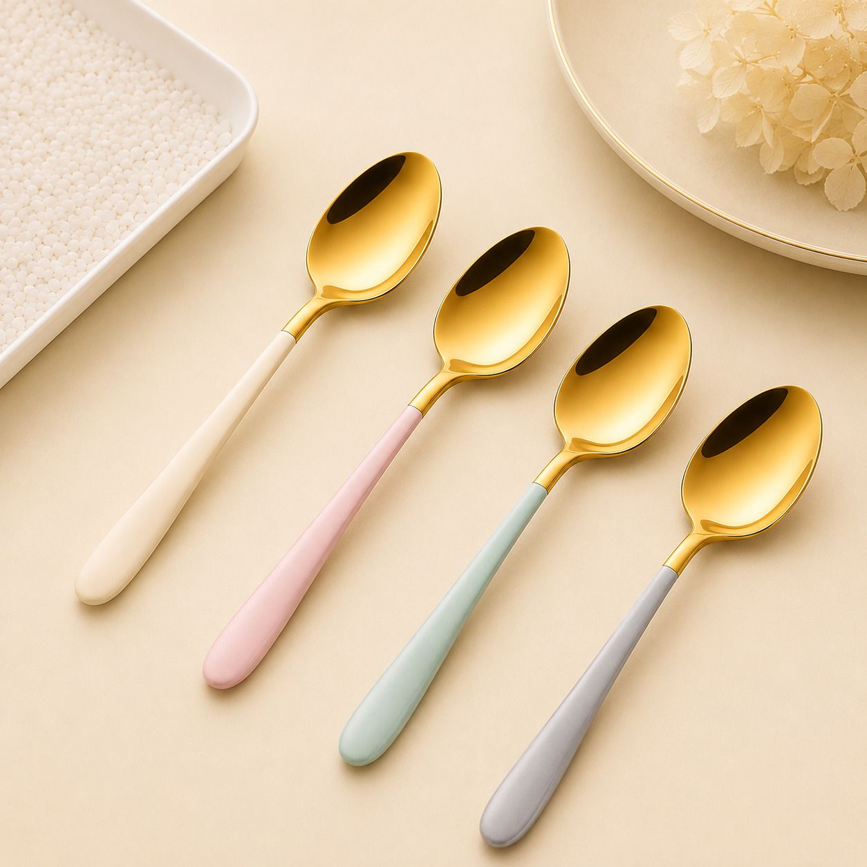 Elegant Dinner Spoon Set, Rust-Resistant & Dishwasher Safe for Home, Kitchen Stainless Steel Ice-cream Spoon Set-image-32