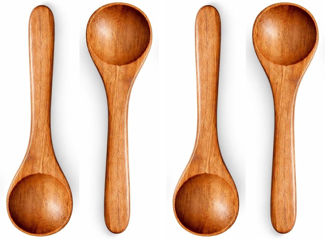 nohunt Premium Neem Wood Spoon Set of 4 | Handmade Wooden Cooking Spoons Wooden Soup Spoon-picture-7