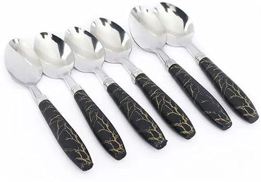 elhify Stainless Steel, Ceramic Tea Spoon Set (Pack of 6) Stainless Steel Tea Spoon, Table Spoon, Sugar Spoon Set-picture-27