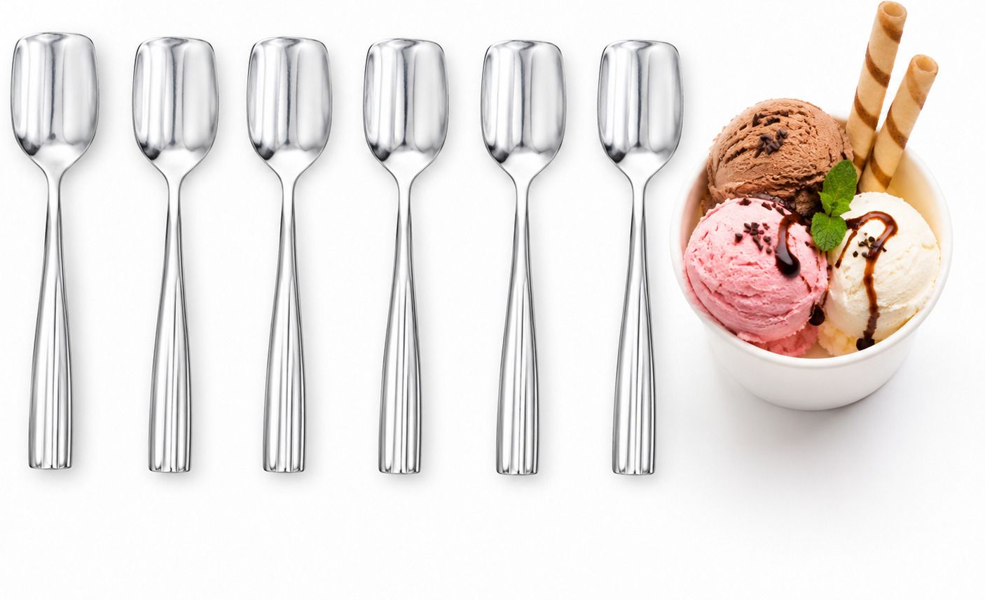 aaruyadav Listi Premium Ice Cream Spoon Set – Pack of 6 Stainless Steel Ice-cream Spoon, Ice Tea Spoon, Cream Spoon Set-picture-42