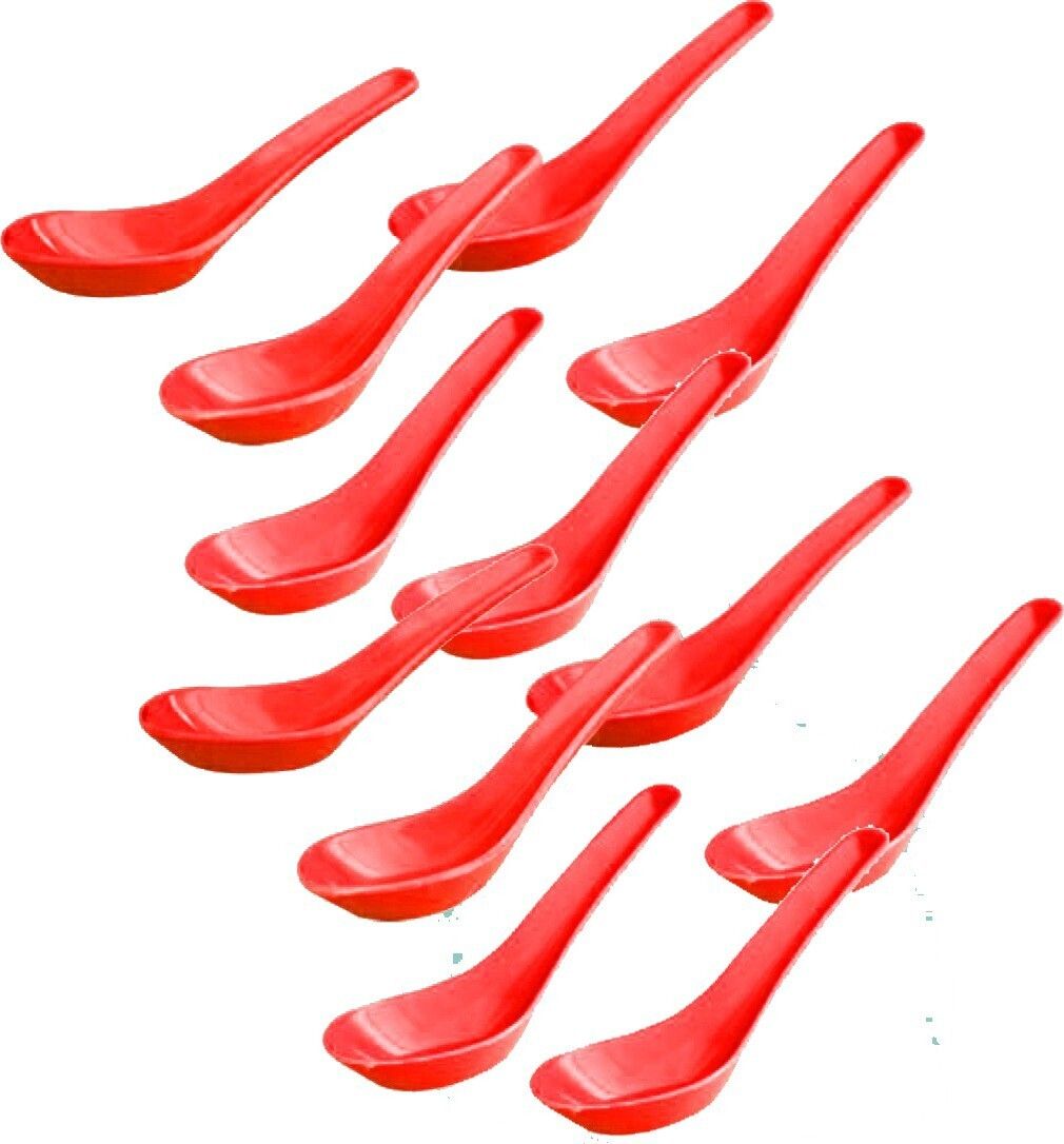 snehatrends Plastic microwave safe spoon 12 pc Plastic Soup Spoon Set-picture-22