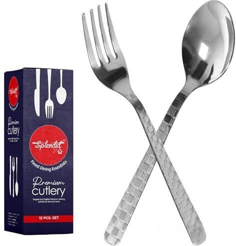 12Chatai_spoons&6Fork Stainless Steel Table Spoon Set-image-37