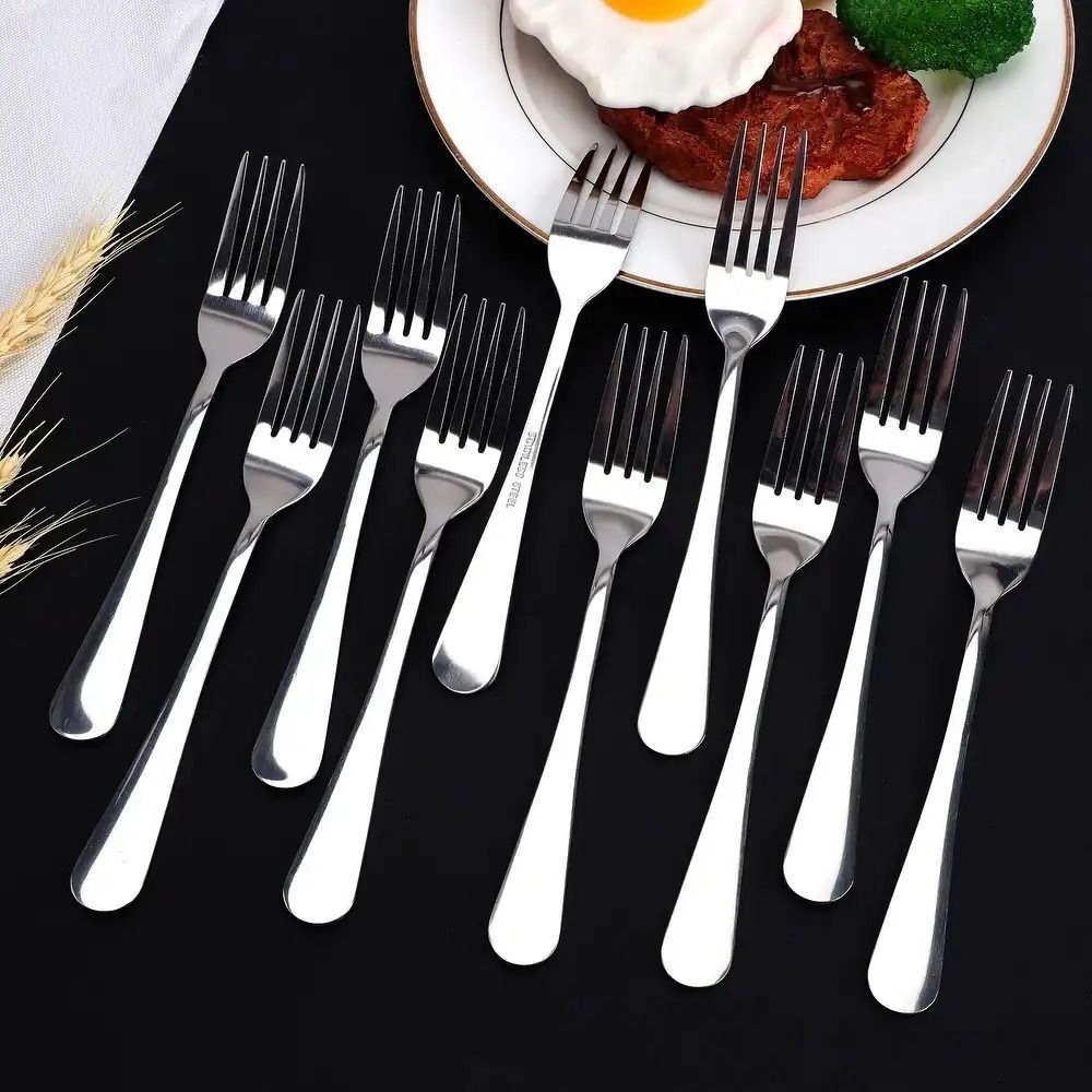 hanzia Set of 10 Stainless Steel Dinner Forks Stainless Steel Dessert Spoon Set-picture-22