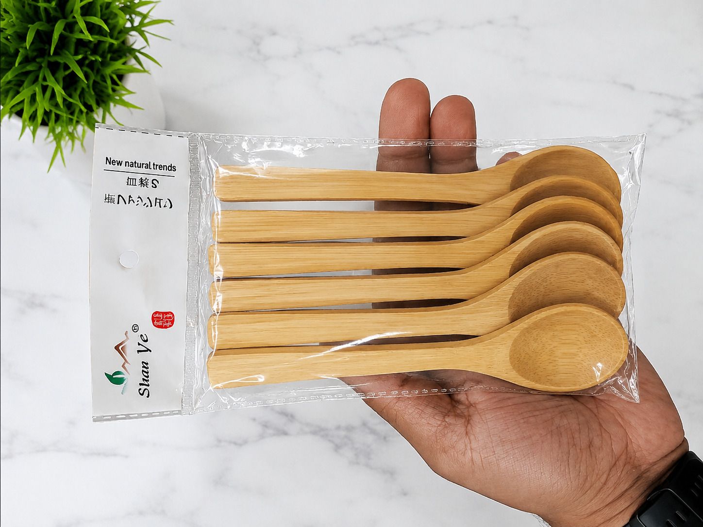 Premium Wooden Spoon Set (6 PCS) Disposable Wooden Coffee Spoon, Cream Spoon, Dessert Spoon, Ice Tea Spoon, Ice-cream Spoon Set-image-48