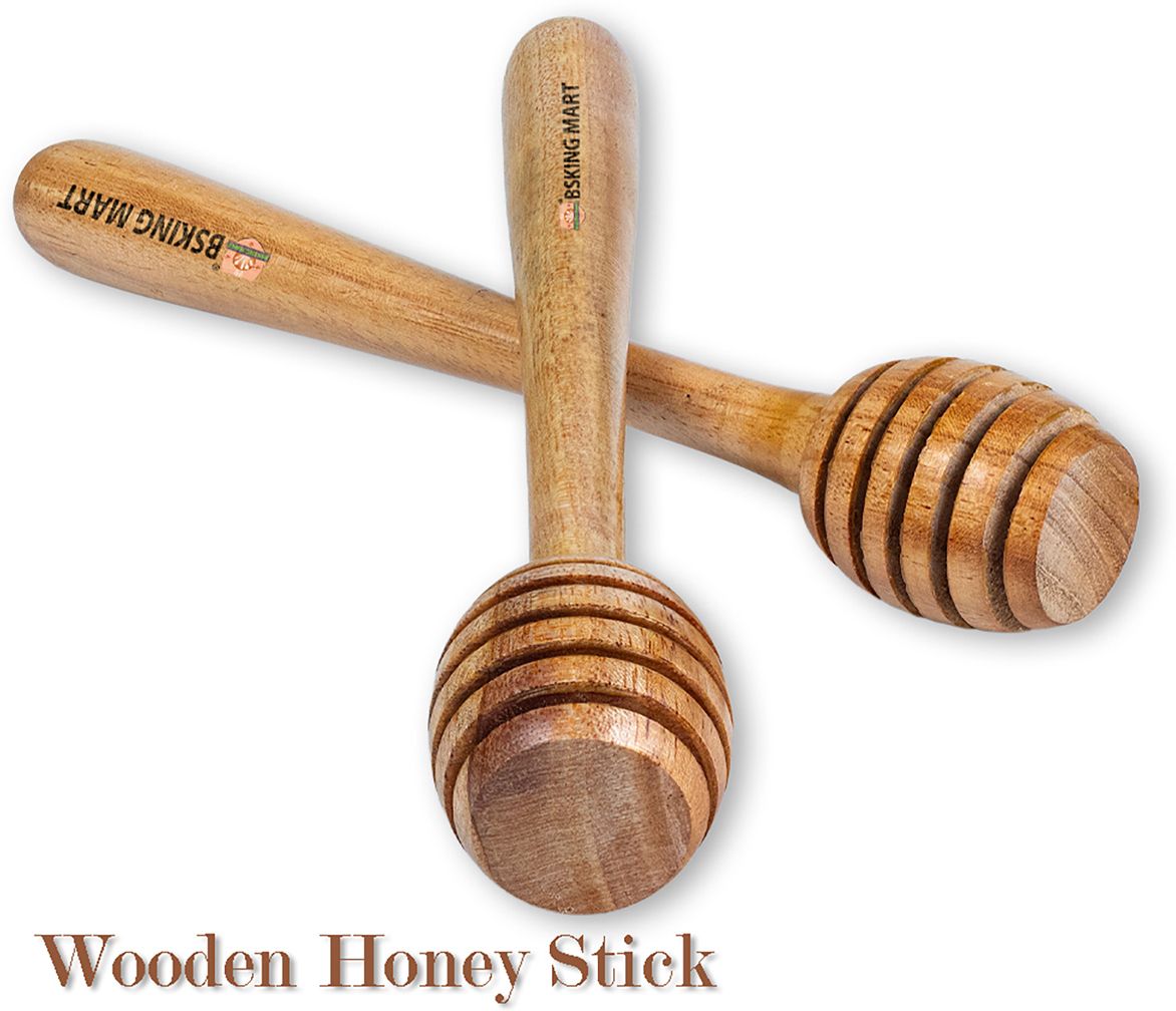 bsking mart Wooden Honey Dipper 6.5 inchi Wooden Serving Spoon Set-picture-13