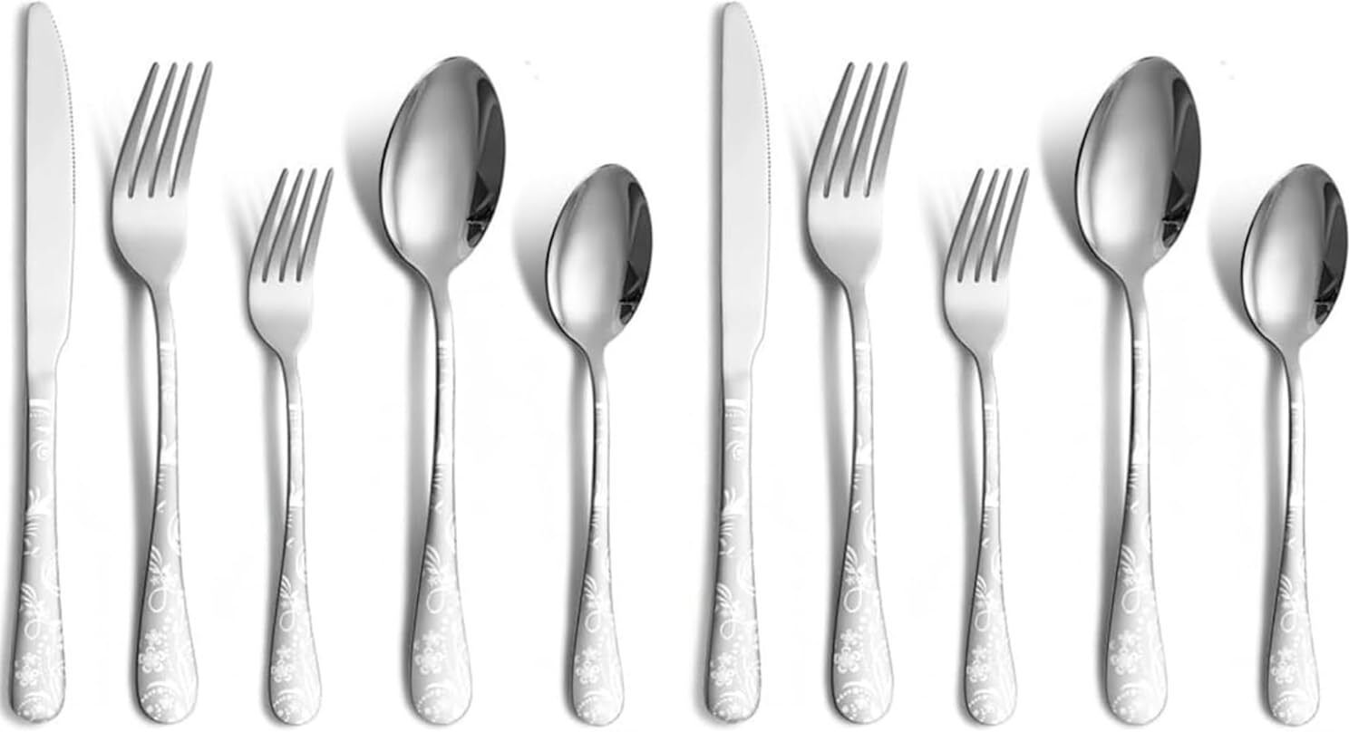 dhyankeshwer Stainless steel Cutlery set of 10Silver pack 2_dK87 Stainless Steel Cutlery Set-picture-26