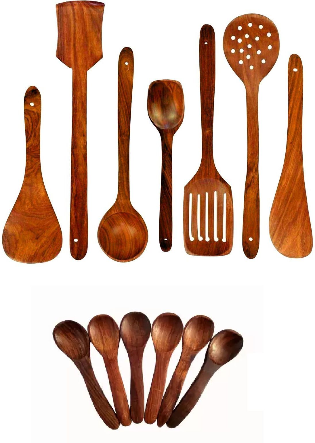 Spatula Cooking Tools Without Polish Non Stick Nonstick Wooden Serving Spoon Set-image-28