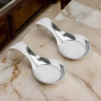 dinezaar BhojanRakshak Stainless Steel Spoon Rest – Set of 2 Stainless Steel Serving Spoon, Table Spoon Set-picture-16