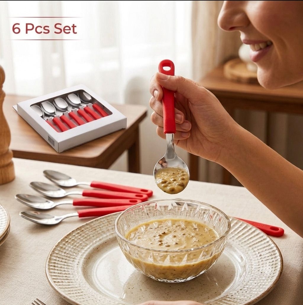 umvexa Spoon Set Stainless Steel Dessert Spoon, Serving Spoon, Table Spoon, Soup Spoon Set-picture-15