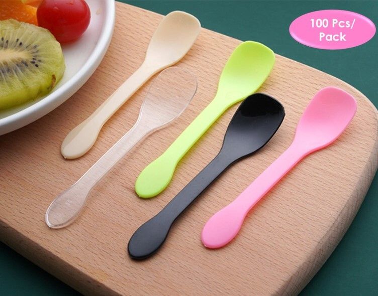 synervo Pink Coloured Flexible Disposable Polypropylene Ice-cream Spoon, Dessert Spoon, Salad Spoon Set-picture-18