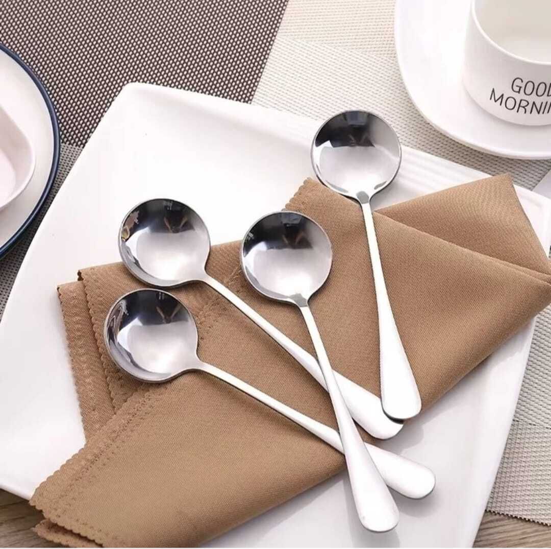 AK Steel Soup Spoon Set of 4 | Deep Bowl Mirror Finish Stainless Steel Soup Spoon Set-picture-37