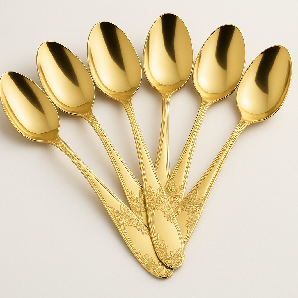 Beautiful Golden Steel Coffee Spoon Set
