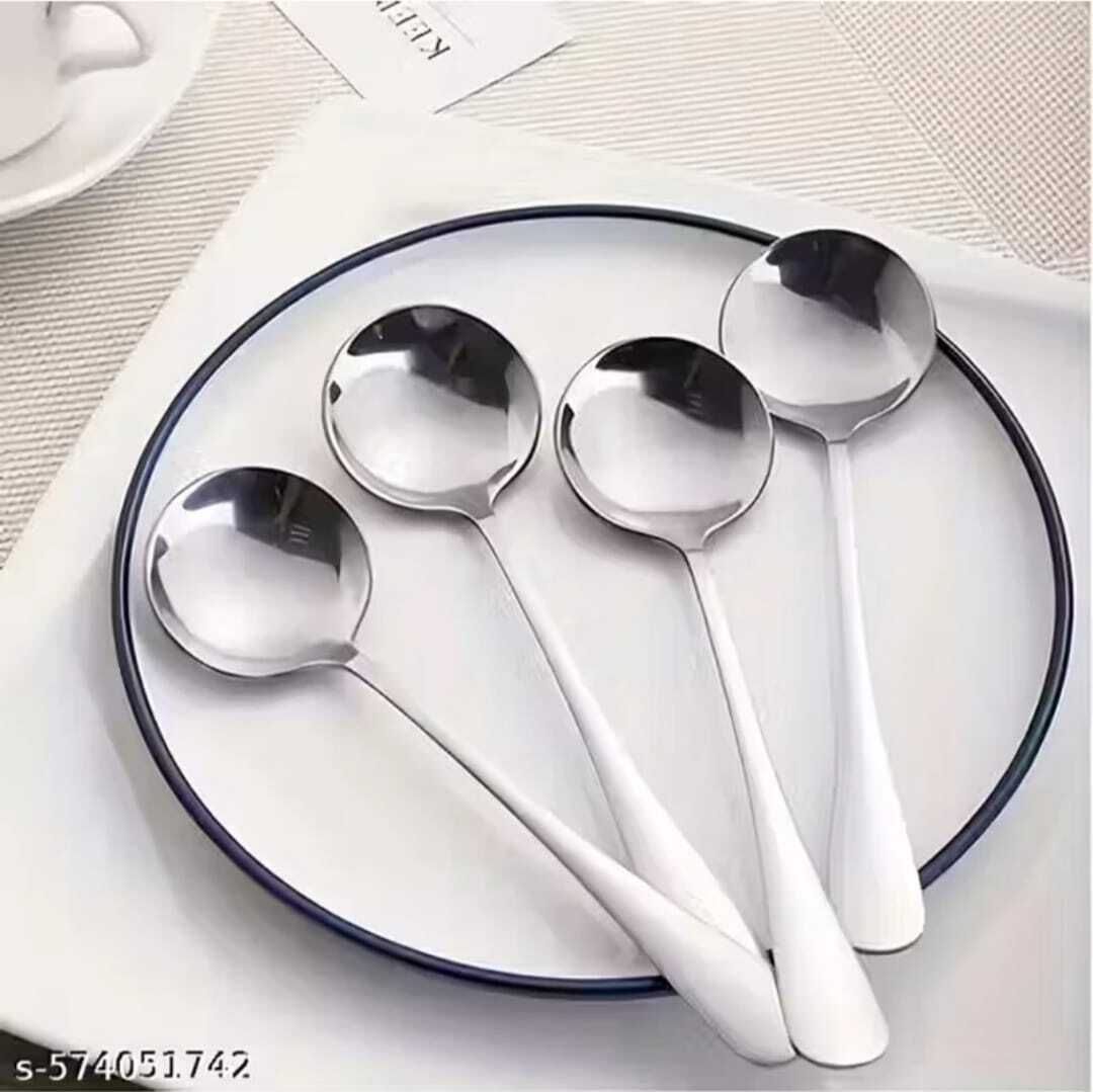 AK Steel Soup Spoon Set of 4 | Rust-Free Mirror Polish Stainless Steel Soup Spoon Set-picture-22