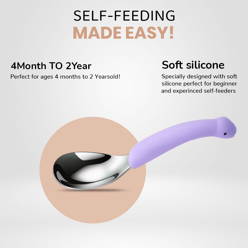 one and only Adorable Dino Spoon for Infants | BPA-Free, Self-Feeding Toy | Gift for Parents - 304 stainless steel, BPA-free silicone-picture-49