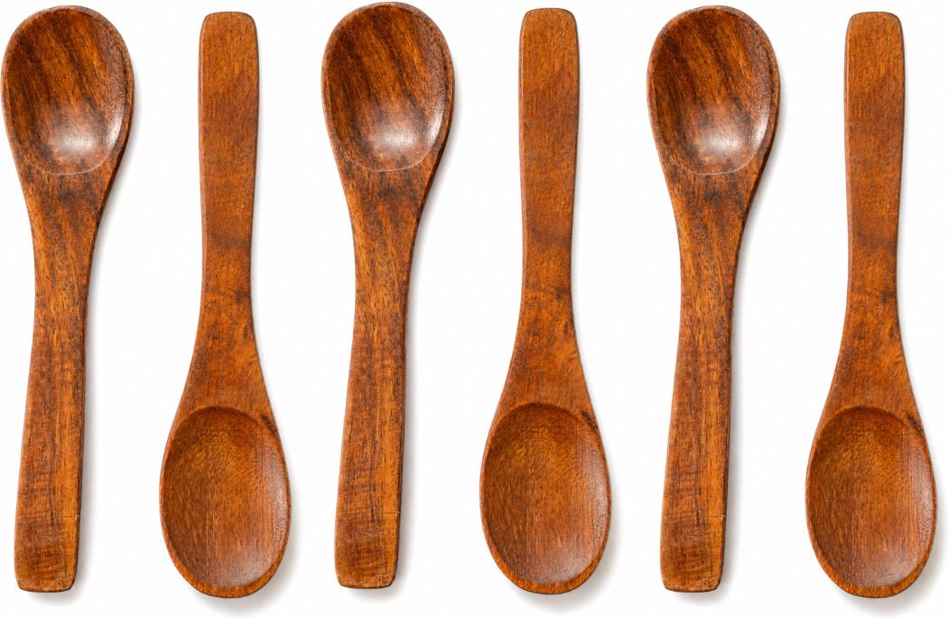 nohunt Premium Natural Wood Spoon Set of 6 Multipurpose Kitchen Cooking Utensils Wooden Ice-cream Spoon, Table Spoon, Tea Spoon-picture-6
