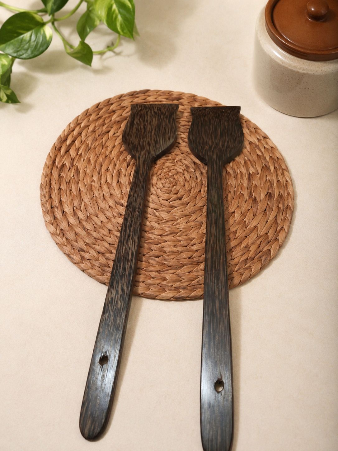 Natural Wooden Spatula Set | Wooden Cooking Utensils for Kitchen Use Disposable Wooden Serving Spoon, Table Spoon, Measuring Spoon Set-image-12