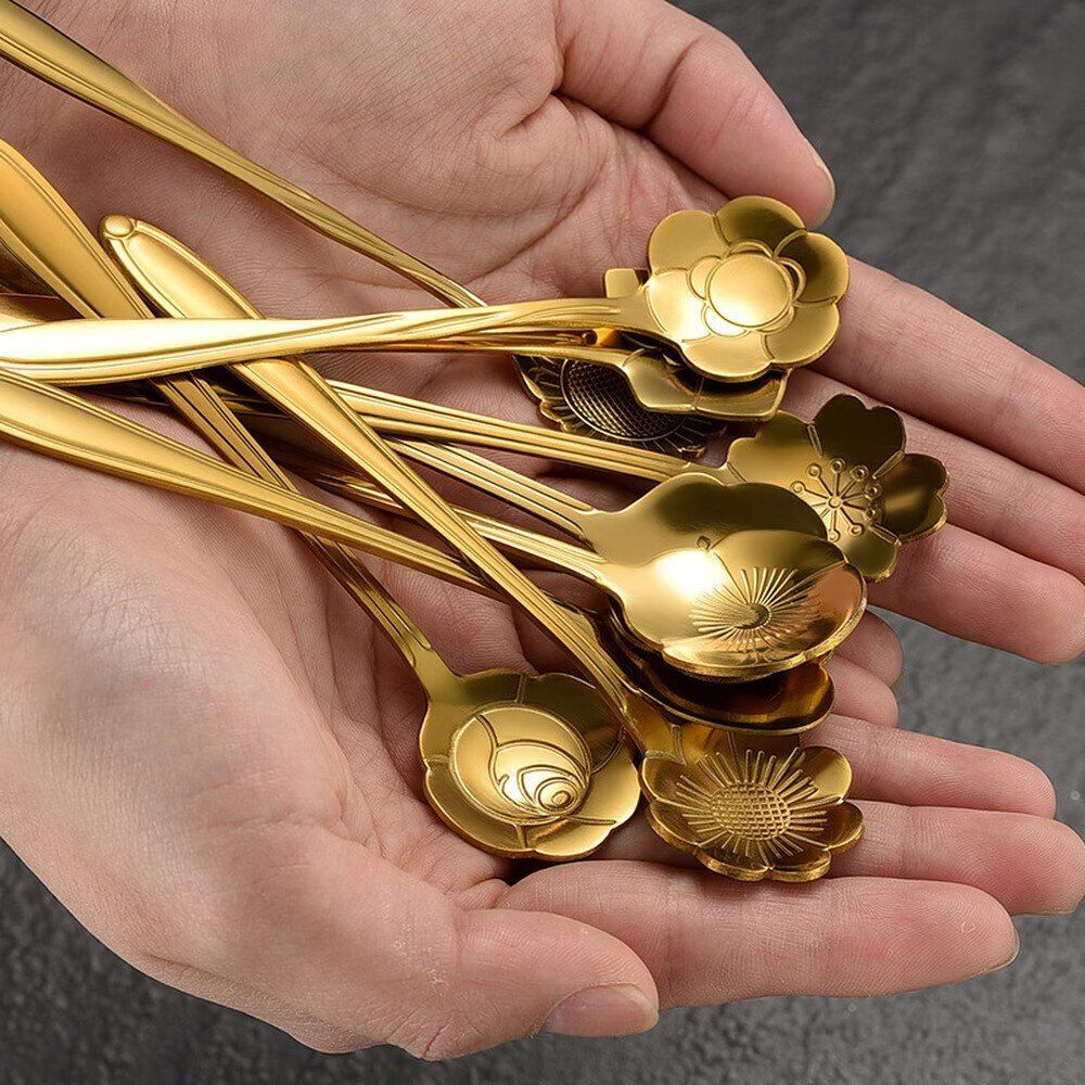 Spoon Disposable Aluminium, Silver Plated Ice-cream Spoon, Olive Spoon, Salad Spoon, Serving Spoon, Sugar Spoon, Tea Spoon Set-image-33