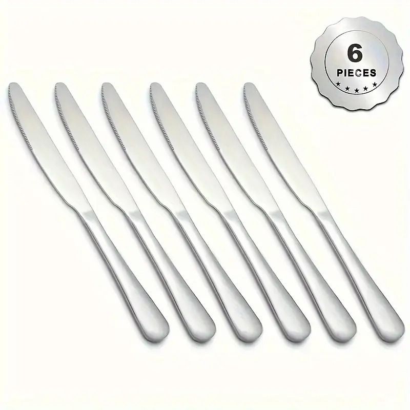haniza butter knife set 6 pcs Stainless Steel Dessert Spoon Set-picture-19