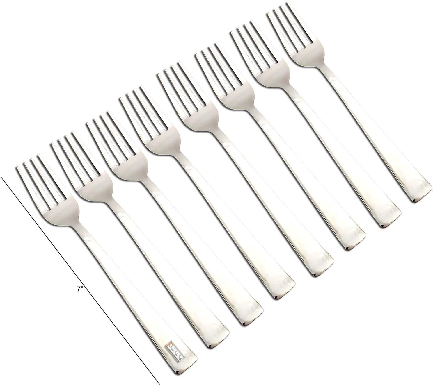 avibazar Stainless Steel Dessert Fork, Dinner Fork, Salad Fork, Serving Fork Set-picture-35