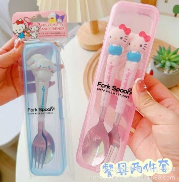 Sanliou Kuromi Cinnamoroll Spoon Fork Set Disposable Stainless Steel Sugar Spoon, Soup Spoon, Table Spoon, Salad Spoon, Ice-cream Spoon, Cream Spoon-image-29