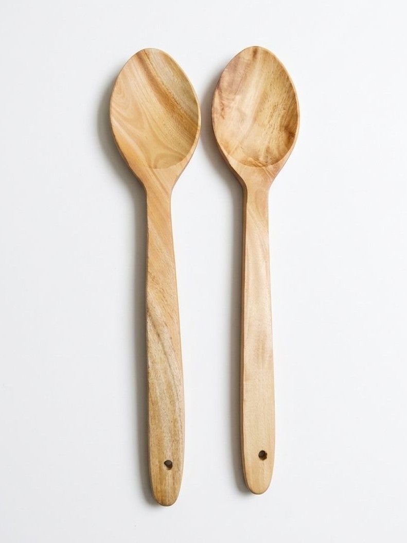 Premium 2-Piece wooden spoon Disposable Wooden Serving Spoon, Table Spoon, Soup Spoon, Olive Spoon, Measuring Spoon, Dessert Spoon Set-image-38