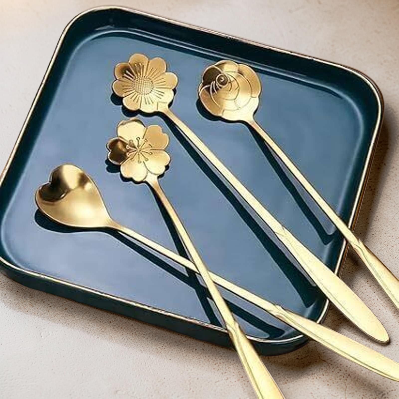 omsnord GOLDEN SPOON Disposable Stainless Steel Tea Spoon-picture-32