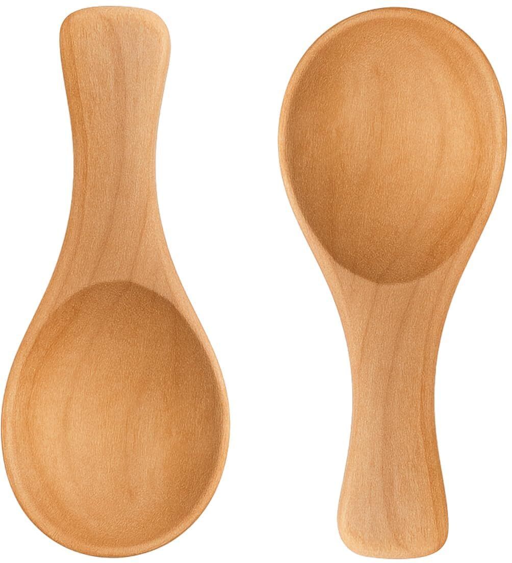 nohunt Premium Teak Wood Spoon Set of 2 | Handmade Wooden Ice cream Spoons Wooden Ice-cream Spoon-picture-3