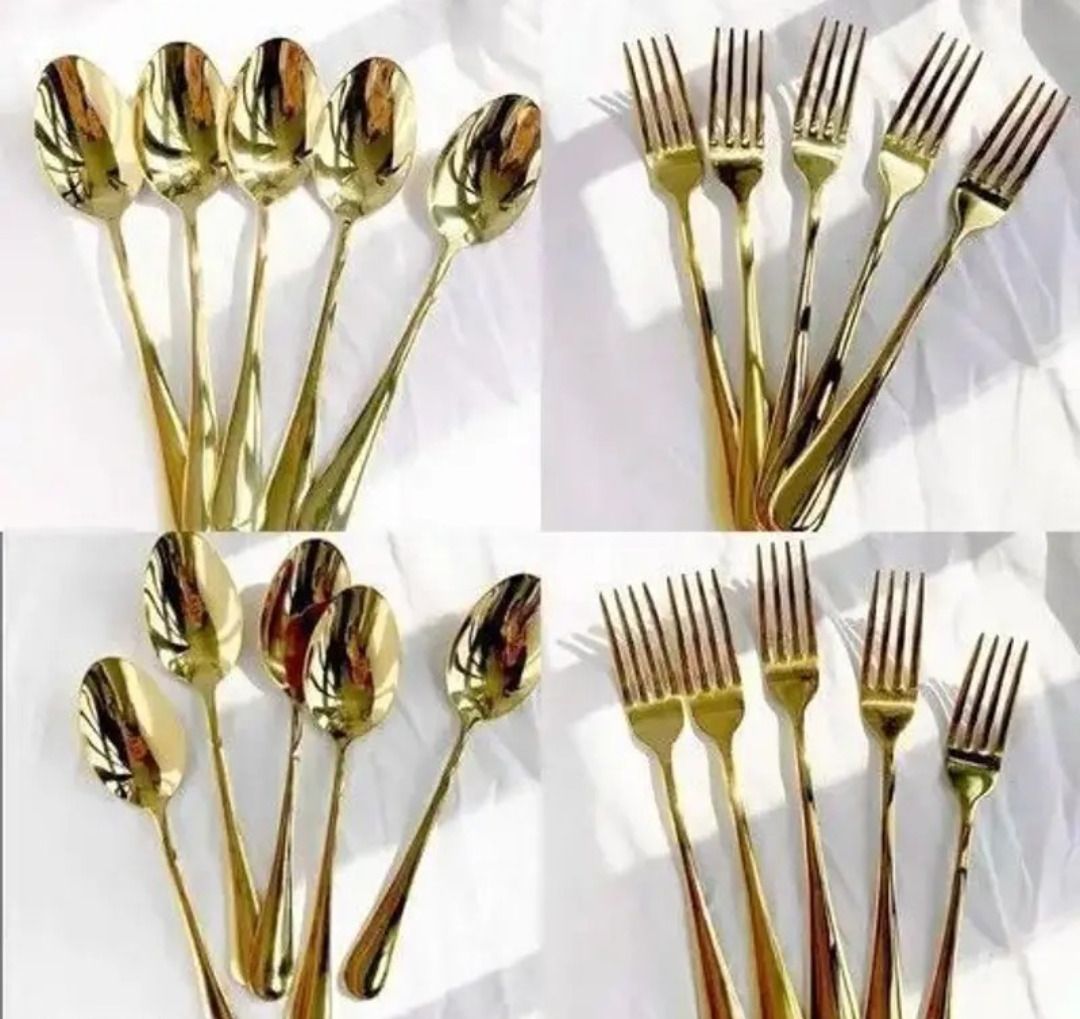 rabin enterprise Luxury Gold Stainless Steel Cutlery Steel Coffee Spoon, Soup Spoon, Ice Tea Spoon, Cream Spoon, Sugar Spoon Set-picture-17