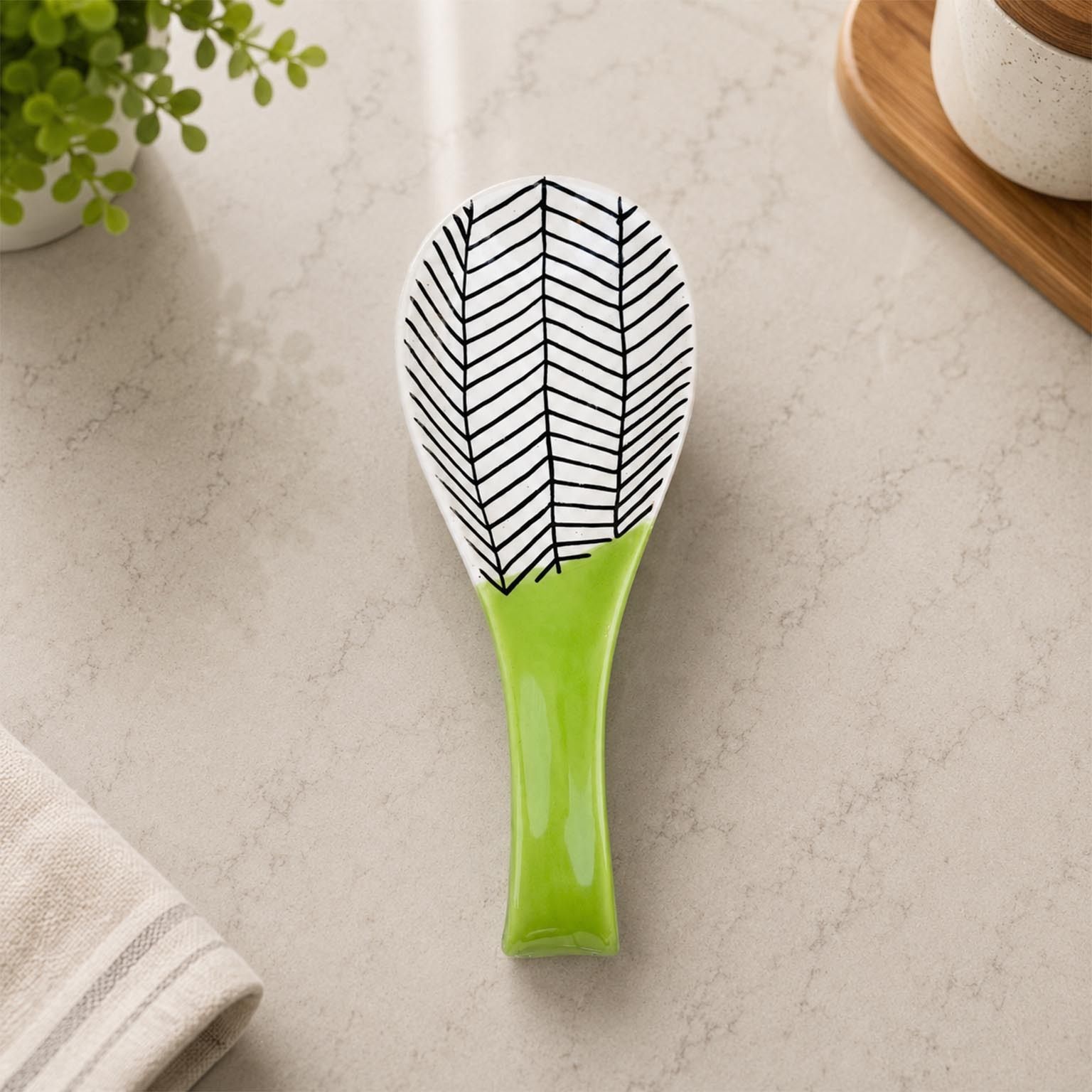 malaikah Ceramic Spoon Rest Pack of 1 for Home, Kitchen, Dining, Kitchen Decor & Gifting Ceramic Serving Spoon-picture-15