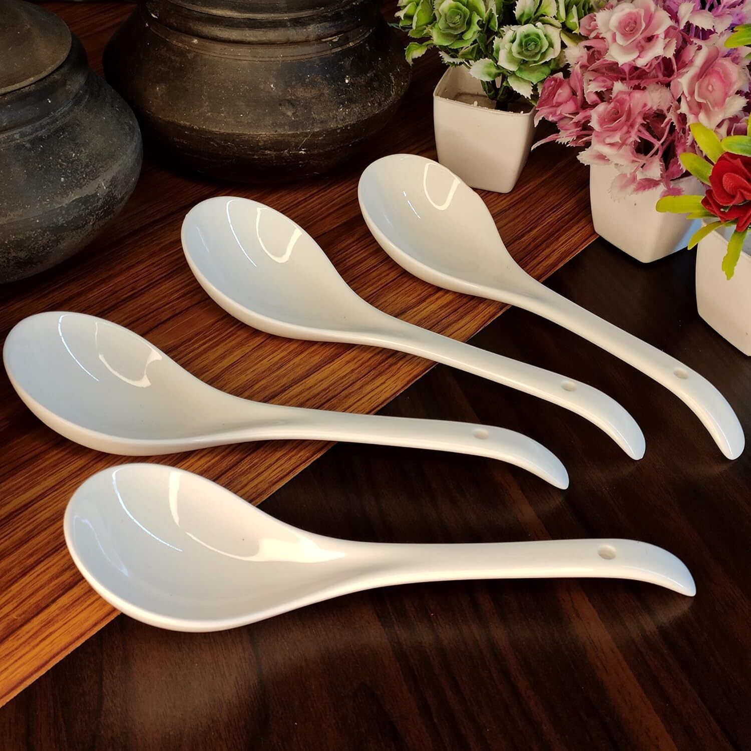 Ceramic Large Serving Spoon Ladle Set Dishwasher Safe - 9" inch, Pack of Disposable Ceramic Serving Spoon Set-image-32