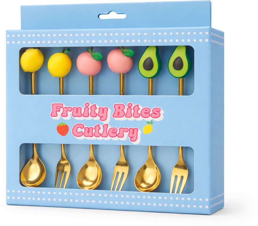 srbcart AVACADO+LEMON+ PEACH 6 PIS SPOON SET Stainless Steel Ice-cream Spoon, Dessert Spoon-picture-13