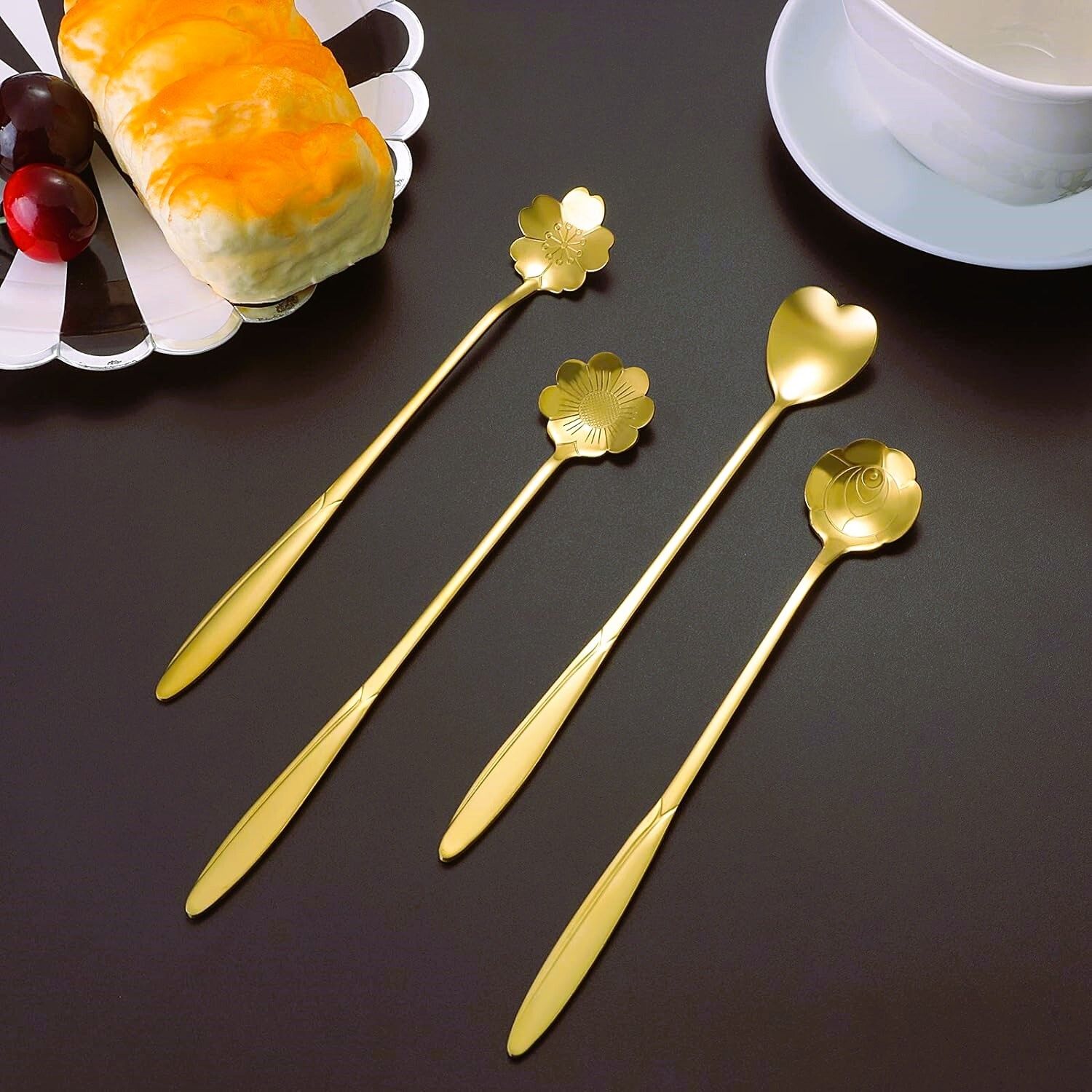 GOLD SPPON Stainless Steel Coffee Spoon, Cream Spoon, Salad Spoon, Soup Spoon, Sugar Spoon, Table Spoon, Tea Spoon Set-image-9