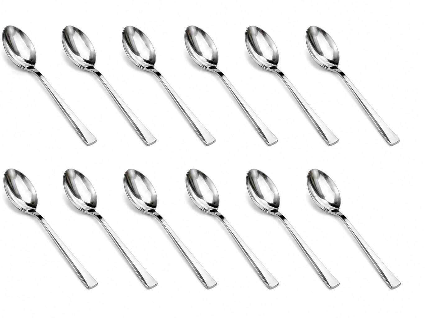 Set of 12Pcs Stainless Steel Table Spoon, Tea Spoon, Salad Spoon, Cream Spoon, Ice Tea Spoon Set-image-29
