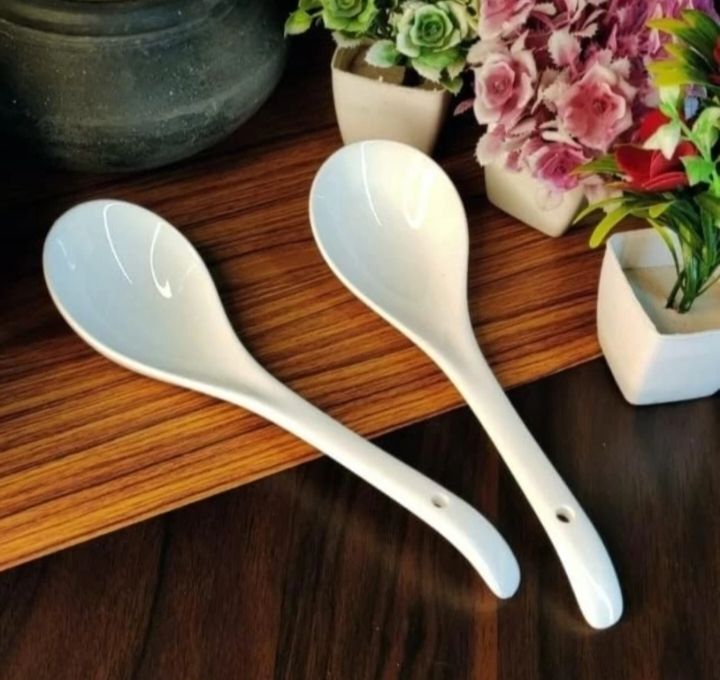 Ceramic Large Serving Spoon Ladle Set Dishwasher Safe - 9" inch, Pack of Ceramic Serving Spoon Set-image-33