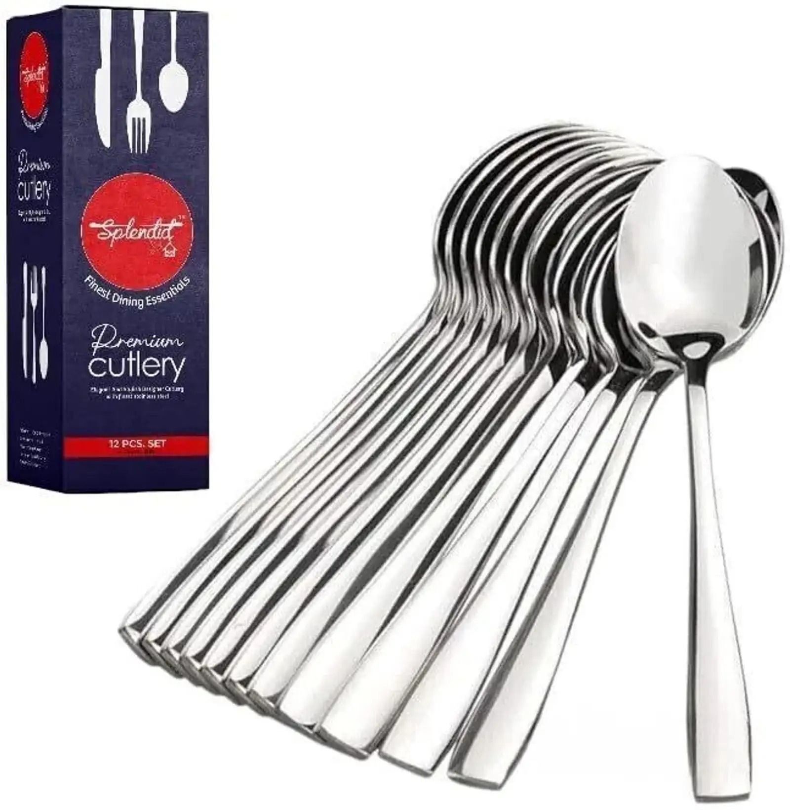 insha Dinner Spoon Set | Mirror Finish Table Spoons for Dining Stainless Steel Table Spoon Set-picture-0