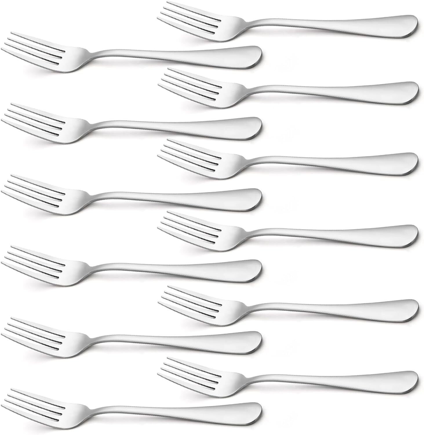ideal prime Aesthetic 12 Pieces Stainless Steel 8 " Fork Kaata Chammach Durable Steel Fork Stainless Steel Dinner Fork Set-picture-1