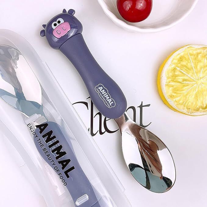 wolpin Baby Feeding Spoon With Storage Box Kid'S Stainless Steel Spoon Stainless Steel Soup Spoon, Ice Tea Spoon-picture-40
