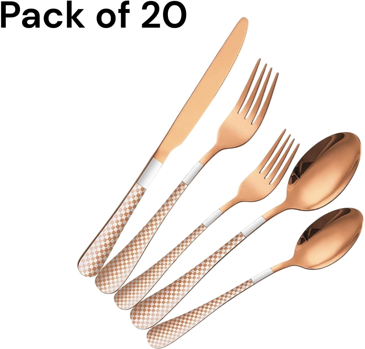 Stainless steel Cutlery set of 20Rose gold pack 4_dK45 Stainless Steel Cutlery Set-image-33