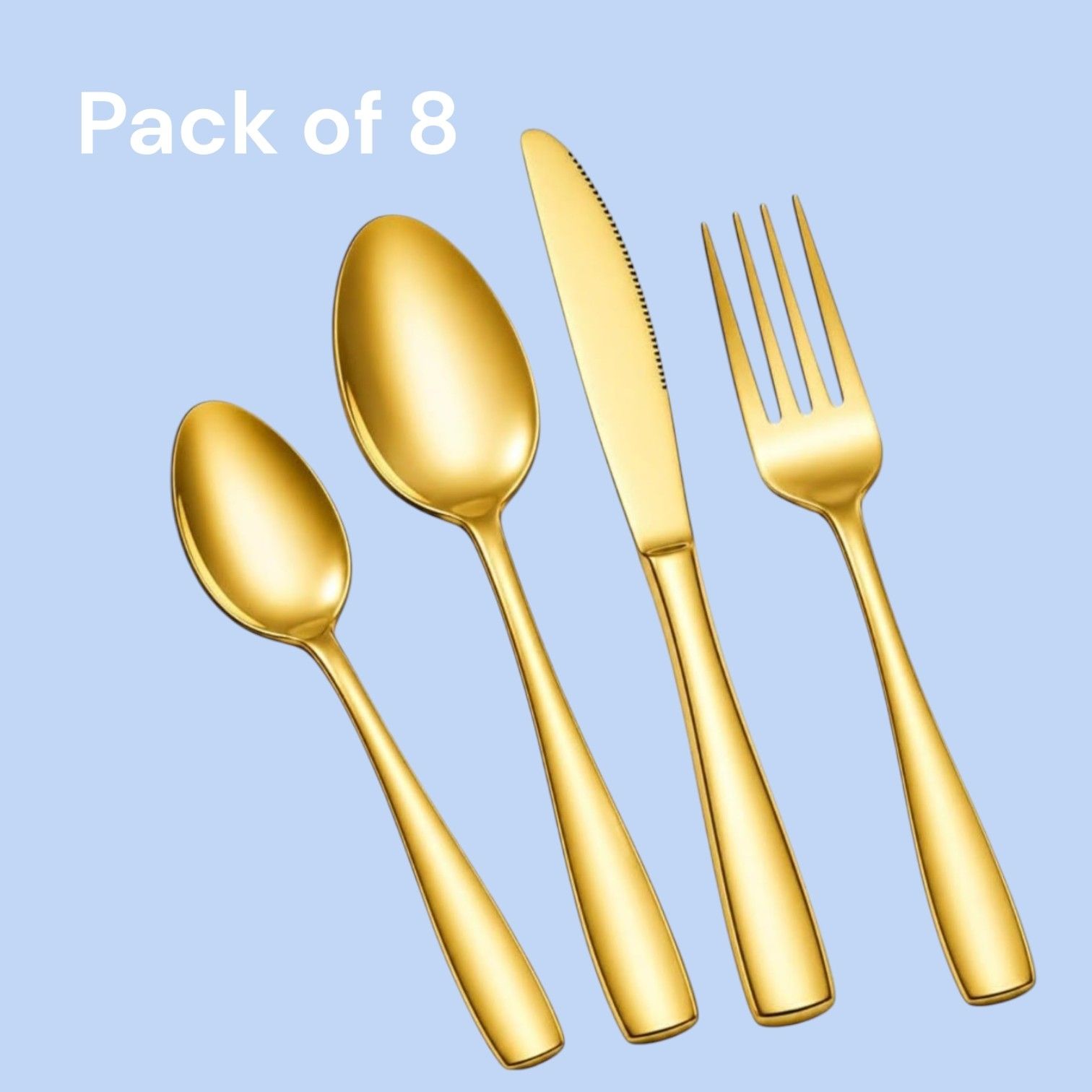 Stainless steel Cutlery set of 8Goldpack 2_dK12 Stainless Steel Cutlery Set-image-41