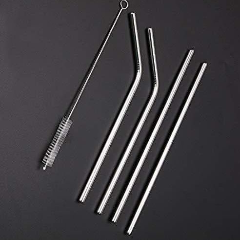 harivasant reusable stainless steel straw with cleaning brush Stainless Steel Tea Spoon, Serving Spoon-picture-28