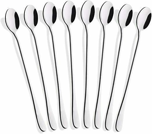 caridge Soda Spoon, Coffee Spoon, Set of 8, Silver 20 cm Length Stainless Steel Dessert Spoon Set-picture-22