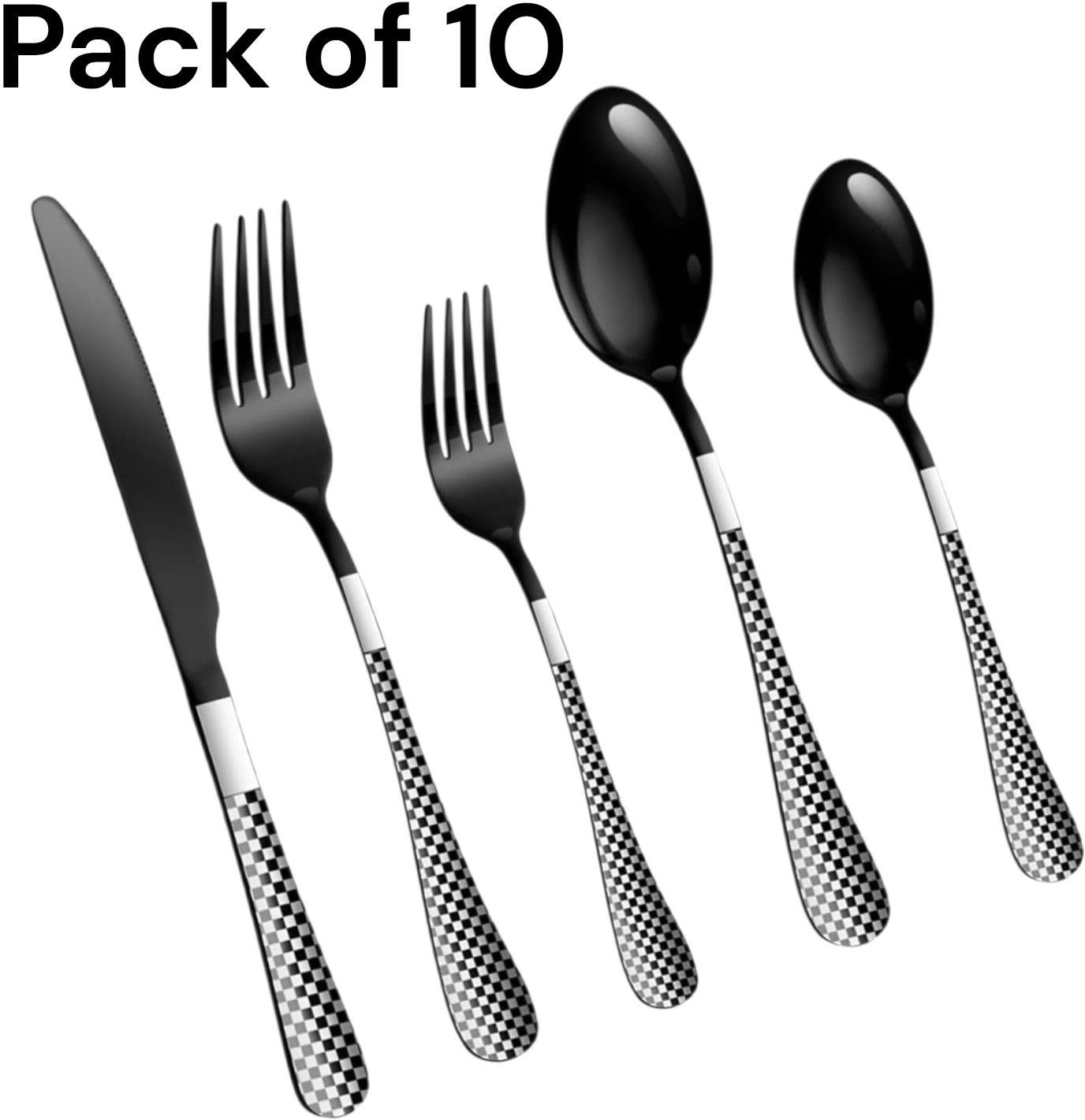 cuzwave Stainless steel Cutlery set of 10Black pack 2_dK31 Stainless Steel Cutlery Set-picture-15