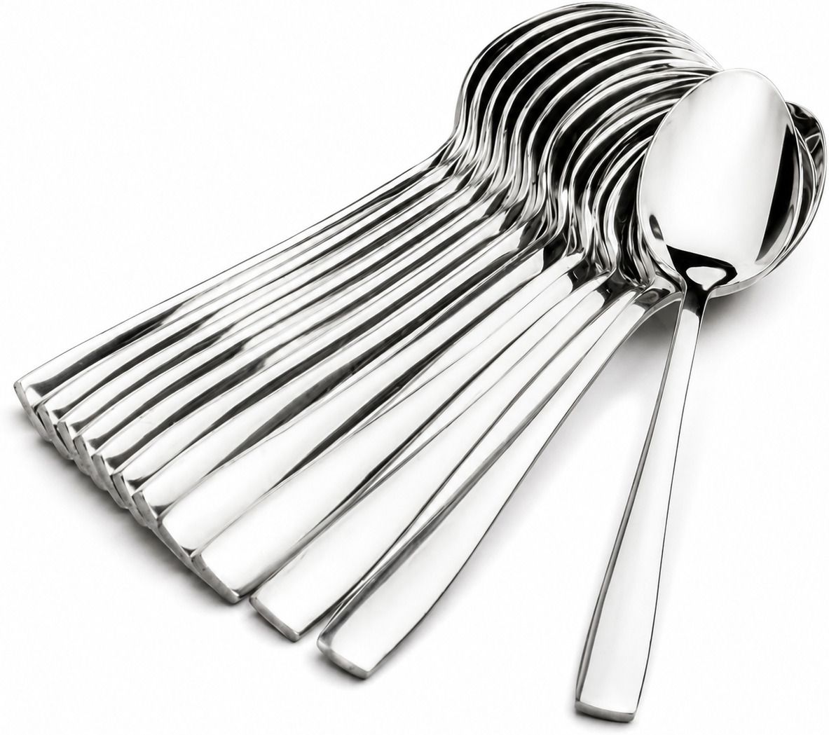 Premium Mirror Polished Silver Spoons, 19 cm Stainless Steel Table Spoon Set-image-42