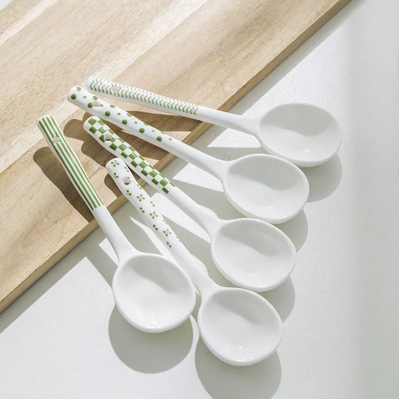 horsea CERAMIC SPOON Ceramic Ice-cream Spoon, Salad Spoon, Serving Spoon, Soup Spoon, Table Spoon Set-picture-12